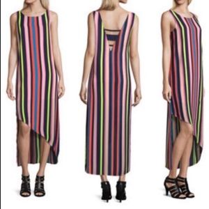 Project Runway| Neon stripe High low dress XS